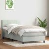 Box spring postel s matrací a LED 80x210 cm samet [3316857] (Barva Světle šedá)