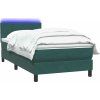 Box spring postel s matrací a LED 80x210 cm samet [3316857] (Barva Světle šedá)