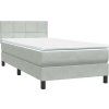Box spring postel s matrací a LED 80x210 cm samet [3316857] (Barva Světle šedá)