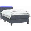 Box spring postel s matrací a LED 80x210 cm samet [3316857] (Barva Světle šedá)