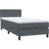 Box spring postel s matrací a LED 80x210 cm samet [3316857] (Barva Světle šedá)