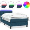 Box spring postel s matrací a LED 80x210 cm samet [3316857] (Barva Světle šedá)