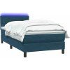 Box spring postel s matrací a LED 80x210 cm samet [3316857] (Barva Světle šedá)