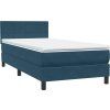 Box spring postel s matrací a LED 80x210 cm samet [3316857] (Barva Světle šedá)