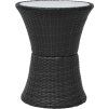 3dílný bistro set s poduškami polyratan [43111] (Barva Hnědá)