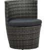 3dílný bistro set s poduškami polyratan [43111] (Barva Hnědá)