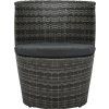 3dílný bistro set s poduškami polyratan [43111] (Barva Hnědá)