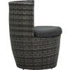 3dílný bistro set s poduškami polyratan [43111] (Barva Hnědá)