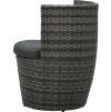 3dílný bistro set s poduškami polyratan [43111] (Barva Hnědá)