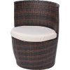 3dílný bistro set s poduškami polyratan [43111] (Barva Hnědá)