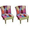 Francouzské křeslo 2 ks patchwork textil [240810] (Barva Vícebarevný)