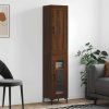 Skříň highboard 34,5x34x180 cm kompozit [3200386] (Barva Černá)