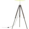Stojací lampa na stativu masivní teak 141 cm [288075] (Barva Šedá a černá)