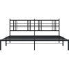 Kovový rám postele s čelem 200 x 200 cm [376331] (Barva Černá)