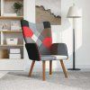 Relaxační křeslo patchwork textil [328195] (Barva Černá)