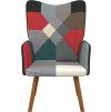 Relaxační křeslo patchwork textil [328195] (Barva Černá)