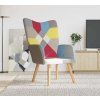 Relaxační křeslo patchwork textil [328195] (Barva Černá)