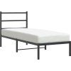 Kovový rám postele bez matrace s čelem 75 x 190 cm [355355] (Barva Černá)