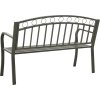 Zahradní lavice 125 cm ocel [312042] (Barva Šedá)