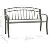 Zahradní lavice 125 cm ocel [312042] (Barva Šedá)