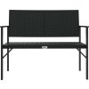 2místná zahradní lavice polyratan [364121] (Barva Černá)