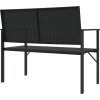 2místná zahradní lavice polyratan [364121] (Barva Černá)