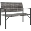 2místná zahradní lavice polyratan [364121] (Barva Černá)
