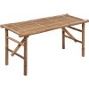Skládací zahradní lavice s poduškou 118 cm bambus [3063865] (Barva Šedá)