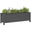 Zahradní vyvýšený záhon černý 119,5x40x39 cm masivní borovice [825263] (Barva Šedá borovice)