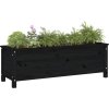 Zahradní vyvýšený záhon černý 119,5x40x39 cm masivní borovice [825263] (Barva Šedá borovice)