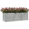 Zahradní vyvýšený záhon 240x80x77 cm pozinkovaná ocel [316886] (Barva Stříbrná)