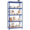 5patrové úložné regály 4 ks ocel a kompozitní dřevo [3154176] (Barva Modrá)