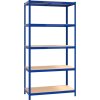 5patrové úložné regály 4 ks ocel a kompozitní dřevo [3154176] (Barva Modrá)