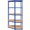 5patrový rohový regál ocel a kompozitní dřevo [152889] (Barva Modrá)