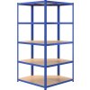 5patrový rohový regál ocel a kompozitní dřevo [152889] (Barva Modrá)