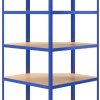 5patrový rohový regál ocel a kompozitní dřevo [152889] (Barva Modrá)