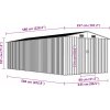 Zahradní domek 257 x 580 x 181 cm kovový [143353] (Barva Šedá)