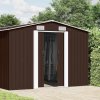 Zahradní domek 257 x 392 x 181 cm kovový [143347] (Barva Hnědá)