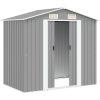 Zahradní domek na nářadí kovový 204x132x186 cm [42983] (Barva Šedá)