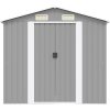 Zahradní domek na nářadí kovový 204x132x186 cm [42983] (Barva Šedá)