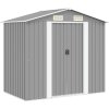 Zahradní domek na nářadí kovový 204x132x186 cm [42983] (Barva Šedá)