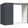 Zahradní kůlna na dříví 245x98x159 cm pozinkovaná ocel [46294] (Barva Šedá)