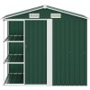 Zahradní domek s regálem 205 x 130 x 183 cm železo [47104] (Barva Zelená)