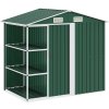 Zahradní domek s regálem 205 x 130 x 183 cm železo [47104] (Barva Zelená)