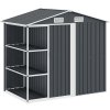 Zahradní domek s regálem 205 x 130 x 183 cm železo [47104] (Barva Zelená)