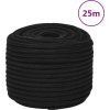 Splétané lodní lano 14 mm x 25 m polyester [152830] (Barva Černá)