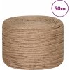 Jutové lano 50 m dlouhé 8 mm silné [153744] (Barva Přírodní)