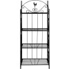 Kovový stojan na květiny s policemi - 61,5 x 33 x 153 cm - [40780] (Barva Černá)