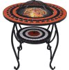 Mozaikový stolek s ohništěm a bílý 68 cm keramika [46724] (Barva Modrá)