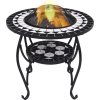 Mozaikový stolek s ohništěm a bílý 68 cm keramika [46724] (Barva Modrá)